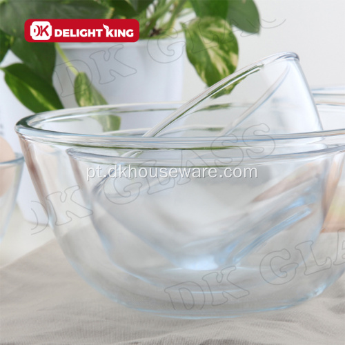 Tigela de mistura de vidro borosilicato resistente ao calor de design francês